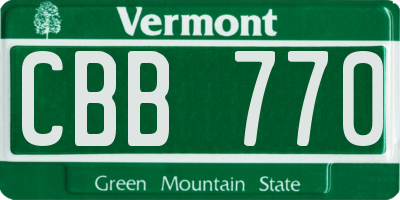 VT license plate CBB770