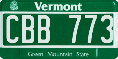 VT license plate CBB773