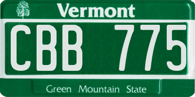 VT license plate CBB775
