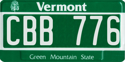 VT license plate CBB776
