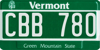 VT license plate CBB780