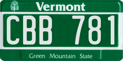 VT license plate CBB781
