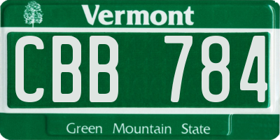 VT license plate CBB784