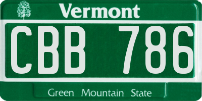 VT license plate CBB786