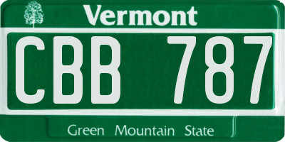 VT license plate CBB787