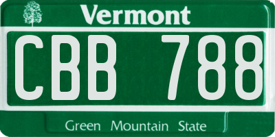 VT license plate CBB788