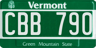 VT license plate CBB790