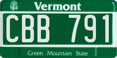 VT license plate CBB791