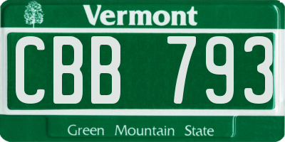 VT license plate CBB793