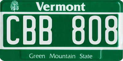 VT license plate CBB808