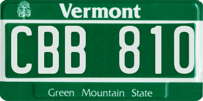 VT license plate CBB810