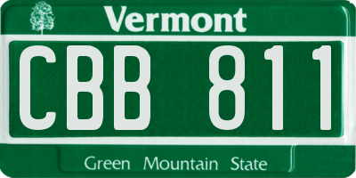 VT license plate CBB811