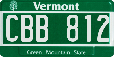 VT license plate CBB812