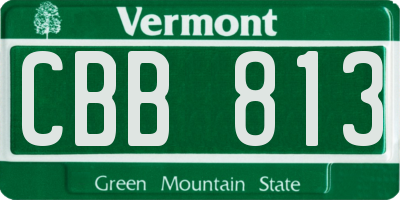 VT license plate CBB813