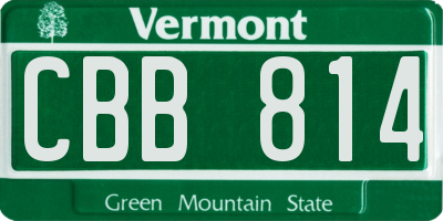 VT license plate CBB814