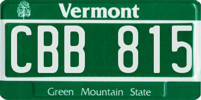 VT license plate CBB815