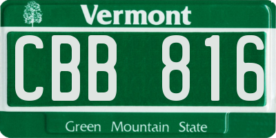 VT license plate CBB816