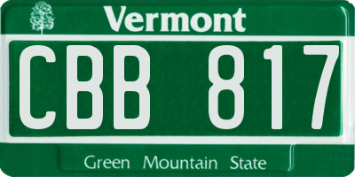 VT license plate CBB817