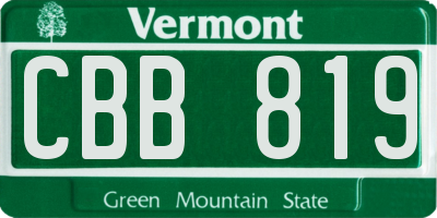 VT license plate CBB819