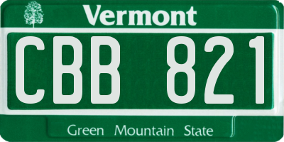 VT license plate CBB821