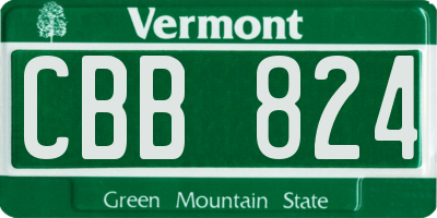 VT license plate CBB824