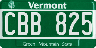 VT license plate CBB825