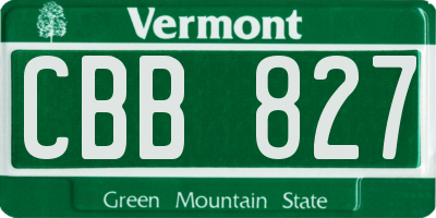 VT license plate CBB827