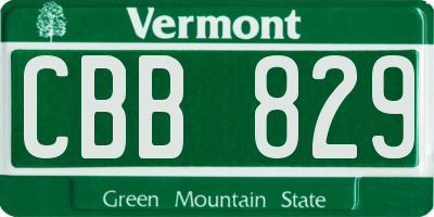 VT license plate CBB829