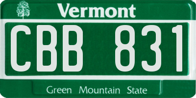 VT license plate CBB831