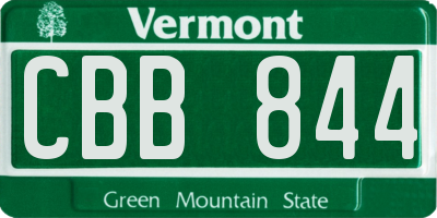 VT license plate CBB844
