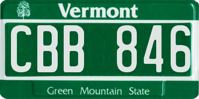 VT license plate CBB846