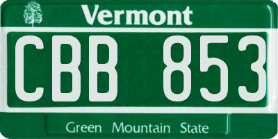 VT license plate CBB853