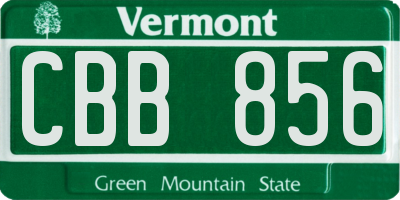 VT license plate CBB856