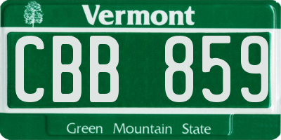 VT license plate CBB859