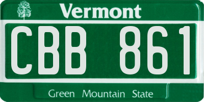 VT license plate CBB861