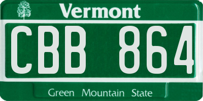 VT license plate CBB864
