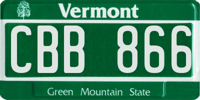 VT license plate CBB866