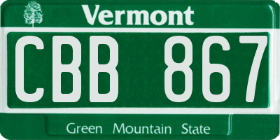 VT license plate CBB867