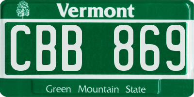 VT license plate CBB869