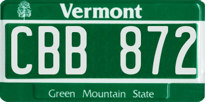 VT license plate CBB872