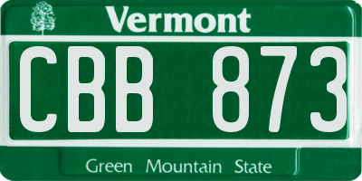 VT license plate CBB873