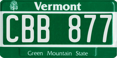 VT license plate CBB877