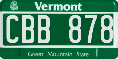 VT license plate CBB878