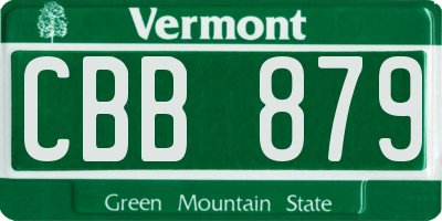 VT license plate CBB879