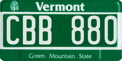 VT license plate CBB880