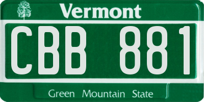 VT license plate CBB881