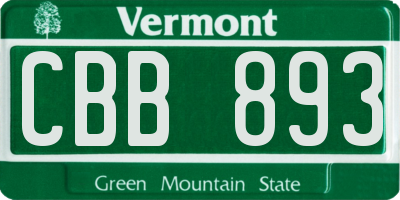 VT license plate CBB893