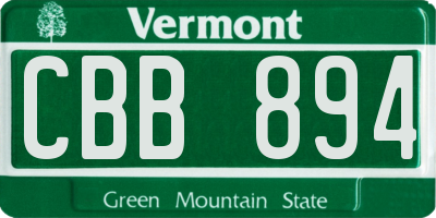 VT license plate CBB894