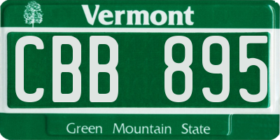 VT license plate CBB895