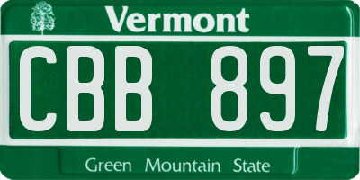 VT license plate CBB897